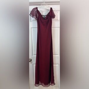 Betsy & Adam Burgundy Maxi Dress